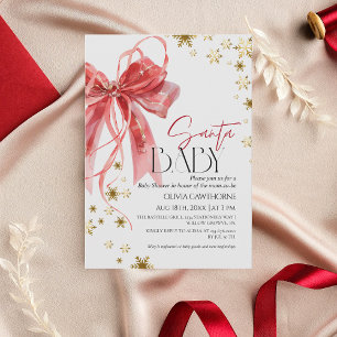 Weihnachtsroter Bogen Santa Baby Shower Einladung