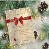 Weihnachtsroter Bow, Weinglas, Goldkorporiertes Pa Einladung