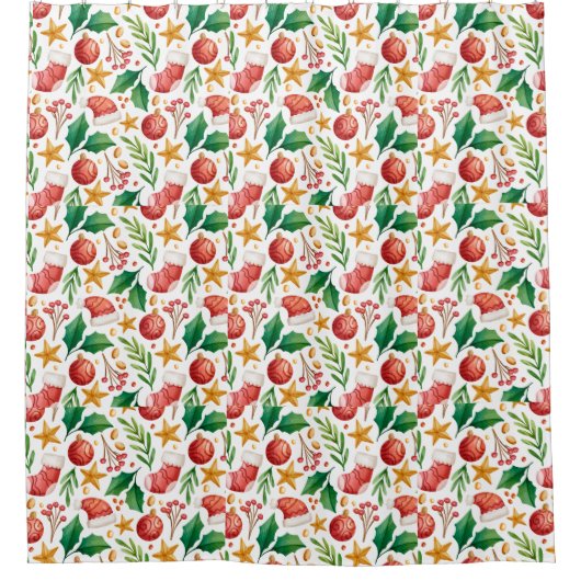 Weihnachtsroter Bulben, Poinsettia Teile und Nut Duschvorhang (Vorderseite)