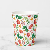 Weihnachtsroter Bulben, Poinsettia Teile und Nut Pappbecher (Rückseite)