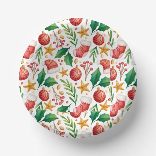 Weihnachtsroter Bulben, Poinsettia Teile und Nut Pappteller (Vorderseite)