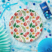 Weihnachtsroter Bulben, Poinsettia Teile und Nut Pappteller (Party)