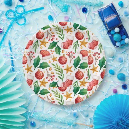 Weihnachtsroter Bulben, Poinsettia Teile und Nut Pappteller (Party)