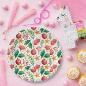 Weihnachtsroter Bulben, Poinsettia Teile und Nut Pappteller (Party)