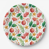 Weihnachtsroter Bulben, Poinsettia Teile und Nut Pappteller (Vorderseite)