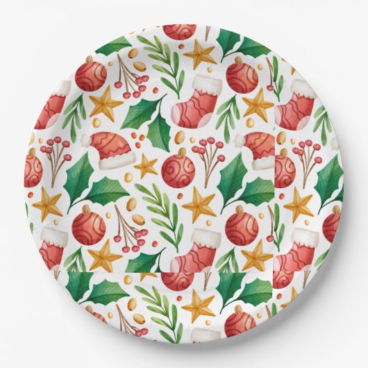 Weihnachtsroter Bulben, Poinsettia Teile und Nut Pappteller (Vorderseite)