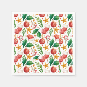 Weihnachtsroter Bulben, Poinsettia Teile und Nut Serviette