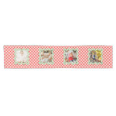 Weihnachtsroter Gingham-Foto-Wochenend-Dekor Kurzer Tischläufer (Horizontal)