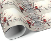 Weihnachtsroter Kardinal Geschenkpapier (Rolleneckpunkt)