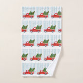 Weihnachtsroter Lieferwagen-LKW auf einer Badhandtuch Set (Handtuch)