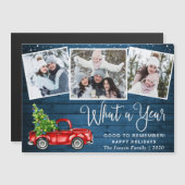 Weihnachtsroter LKW 3 Foto Magnetkarte (Vorne/Hinten)