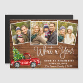 Weihnachtsroter LKW 3 Foto Magnetkarte (Vorne/Hinten)