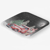 Weihnachtsroter LKW mit Candy Canes Pappteller (Gewinkelt)