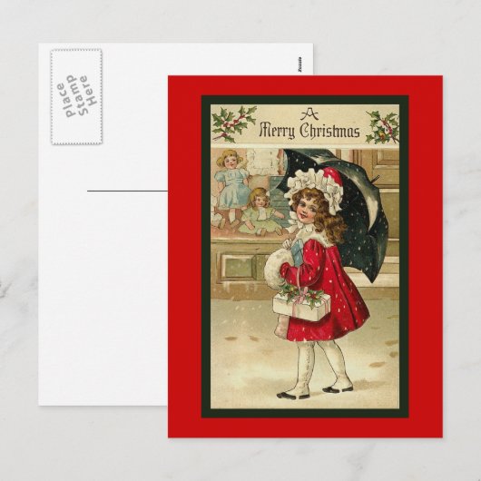 "Weihnachtsroter Mantel-" Postkarte (Vorne/Hinten)