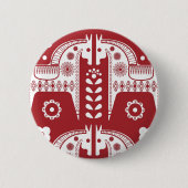 Weihnachtsroter Rentier Skandinavischer Nordischer Button (Vorderseite)