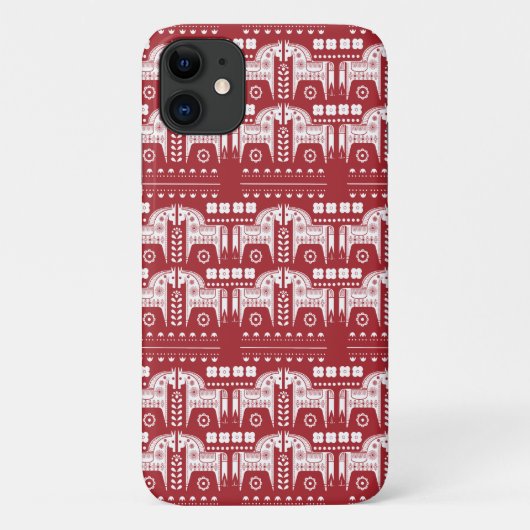 Weihnachtsroter Rentier Skandinavischer Nordischer Case-Mate iPhone Hülle (Rückseite)