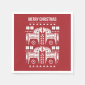 Weihnachtsroter Rentier Skandinavischer Nordischer Serviette (Vorderseite)