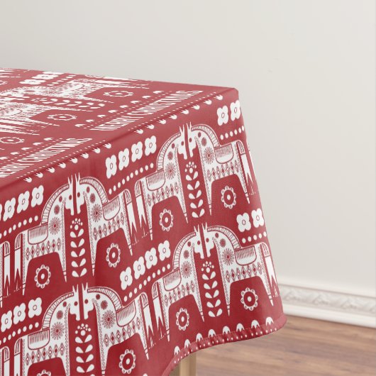 Weihnachtsroter Rentier Skandinavischer Nordischer Tischdecke (Beispiel)