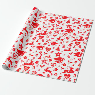 Weihnachtsroter Rentierfisch Geschenkpapier