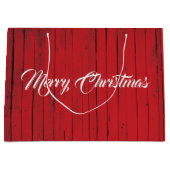 Weihnachtsroter Scheunen-Land-Bauernhaus-Feiertag Große Geschenktüte (Vorderseite)