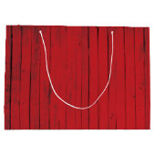 Weihnachtsroter Scheunen-Land-Bauernhaus-Feiertag Große Geschenktüte (Rückseite)