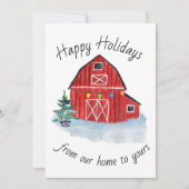 Weihnachtsroter Stall individuell anpassbare Grußk (Vorderseite)