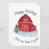 Weihnachtsroter Stall individuell anpassbare Grußk (Vorne/Hinten)