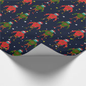 Weihnachtsroter u. grüner mittlerer Roboter Sankt Geschenkpapier (Ecke)