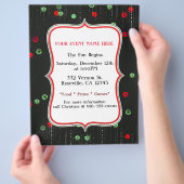 Weihnachtsroter und grüner Pailletten-Feierparty F Flyer (Hand)