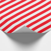 Weihnachtsroter weißer Streifen Stripes Packpapier (Ecke)