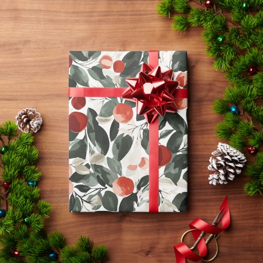 Weihnachtsrotes Berries Geschenkpapier (Feiertagsgeschenk)