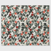 Weihnachtsrotes Berries Geschenkpapier (Flach)