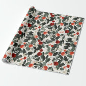 Weihnachtsrotes Berries Geschenkpapier (Ungerollt)
