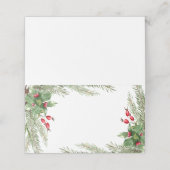 Weihnachtsrotes Berries Platzkarte (Außenseite Aufgefaltet)