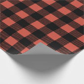 Weihnachtsrotes Buffalo-Karomuster Winter Geschenkpapier (Ecke)