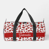 Weihnachtsrotes florales Botanik Duffle Bag (Rückseite)
