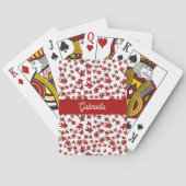 Weihnachtsrotes florales Botanik Spielkarten (Rückseite)