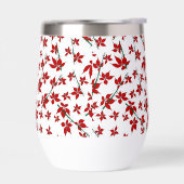 Weihnachtsrotes florales botanisches Muster (Links)