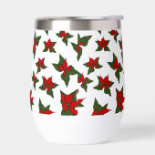 Weihnachtsrotes florales botanisches Muster (Links)