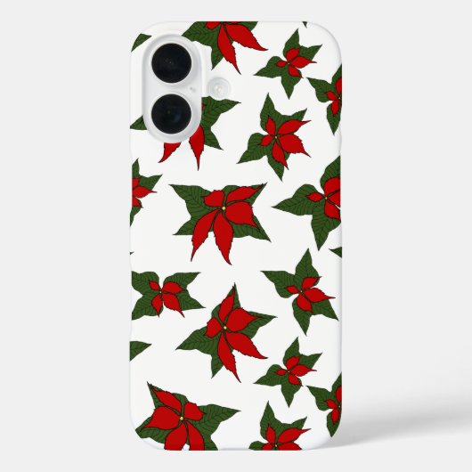 Weihnachtsrotes florales botanisches Muster Case-Mate iPhone Hülle (Rückseite)