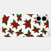 Weihnachtsrotes florales botanisches Muster Case-Mate iPhone Hülle (Rückseite (Horizontal))
