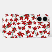 Weihnachtsrotes florales botanisches Muster Case-Mate iPhone Hülle (Rückseite (Horizontal))