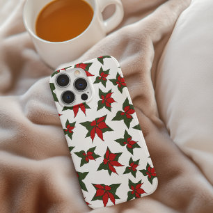 Weihnachtsrotes florales botanisches Muster iPhone 16 Hülle
