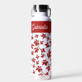 Weihnachtsrotes florales botanisches Muster Trinkflasche (Vorne)