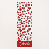 Weihnachtsrotes florales botanisches Muster Yogamatte (Vorderseite)
