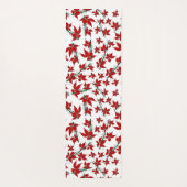 Weihnachtsrotes florales botanisches Muster Yogamatte (Rückseite)