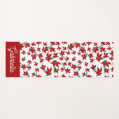 Weihnachtsrotes florales botanisches Muster Yogamatte (Vorderseite (Horizontal))