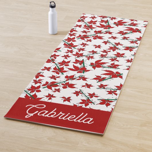 Weihnachtsrotes florales botanisches Muster Yogamatte (Beispiel)