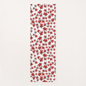 Weihnachtsrotes florales botanisches Muster Yogamatte (Vorderseite)