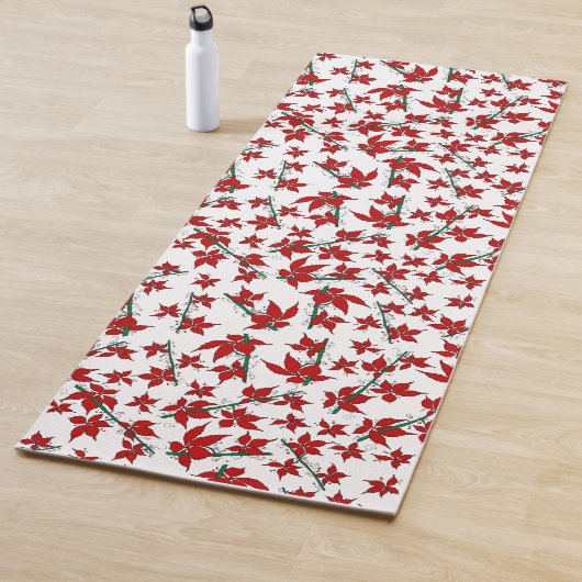Weihnachtsrotes florales botanisches Muster Yogamatte (Beispiel)